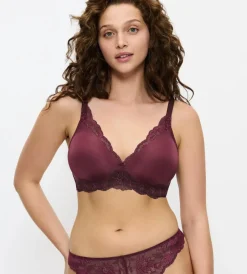 Non-wired Bras|Padded Bras>Triumph AMOURETTE CHARM Burgundy