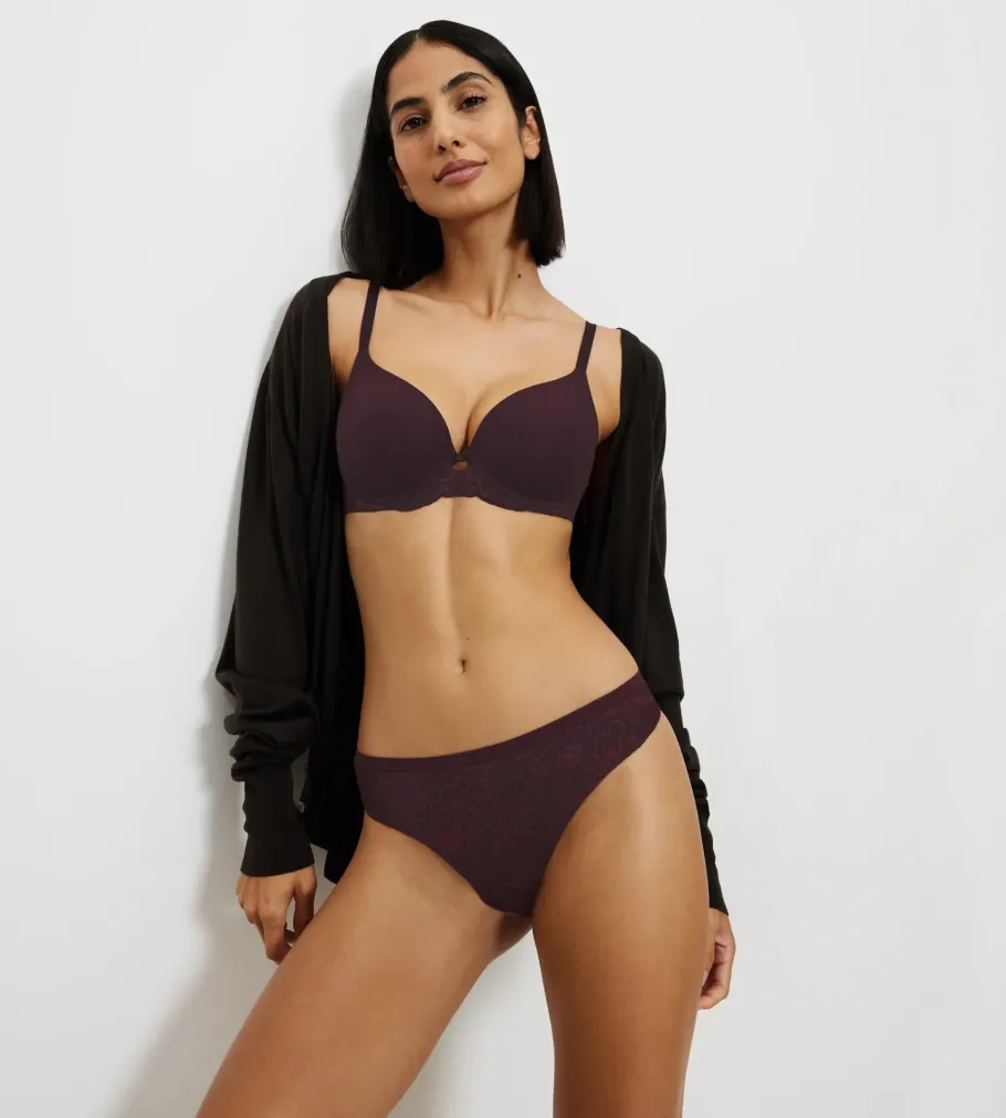 Fuller Cups|Underwired Bras>Triumph AMOURETTE CHARM Burgundy