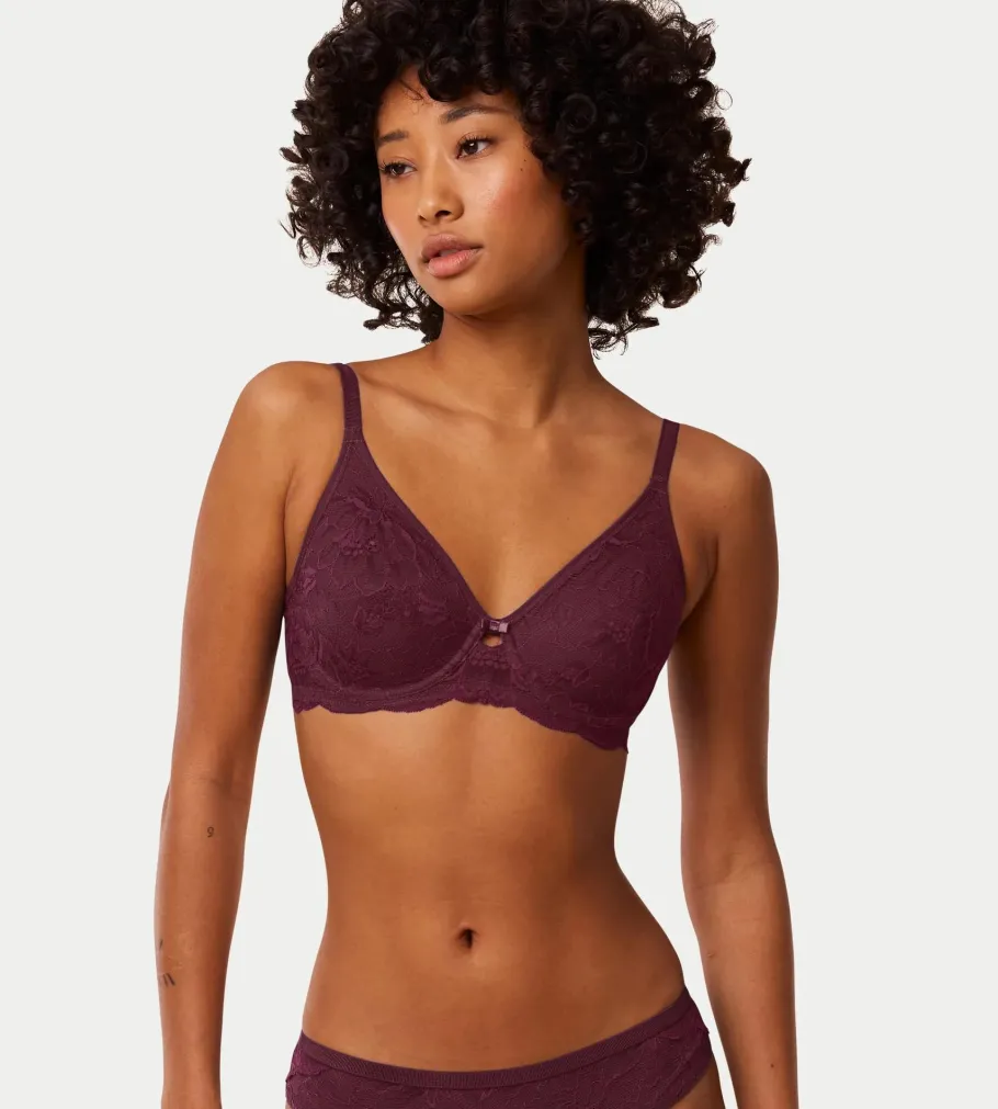 Fuller Cups|Underwired Bras>Triumph AMOURETTE CHARM Burgundy