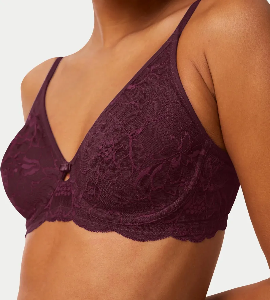 Fuller Cups|Underwired Bras>Triumph AMOURETTE CHARM Burgundy