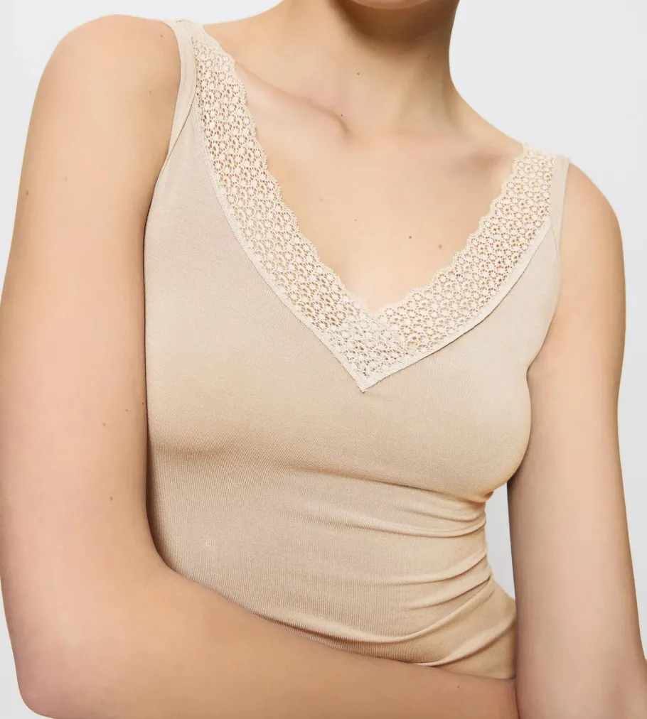 Camisoles, Vests, Tops>Triumph FEEL OF MODAL CreamyDream