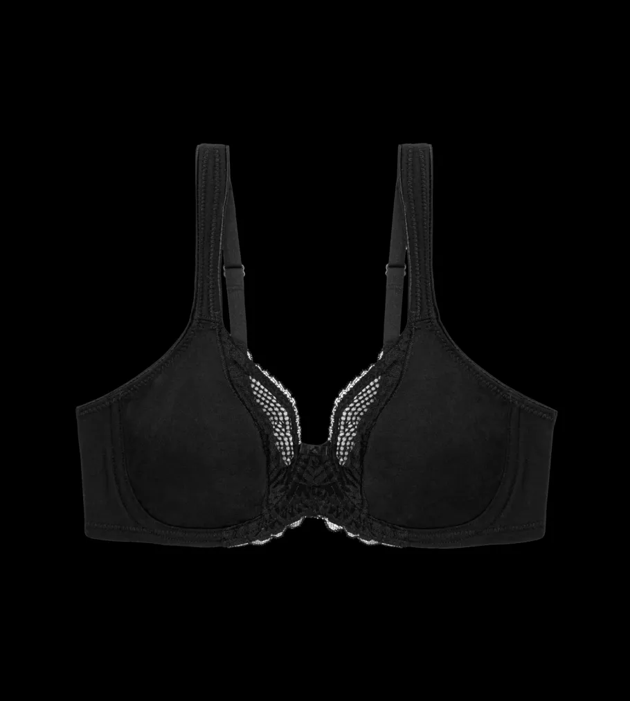 Fuller Cups|Underwired Bras>Triumph MODERN LACE+COTTON Black