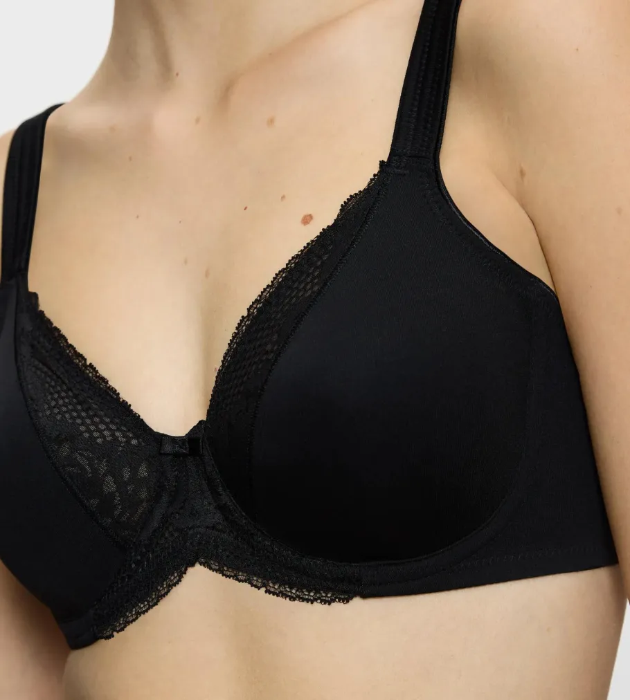 Fuller Cups|Underwired Bras>Triumph MODERN LACE+COTTON Black