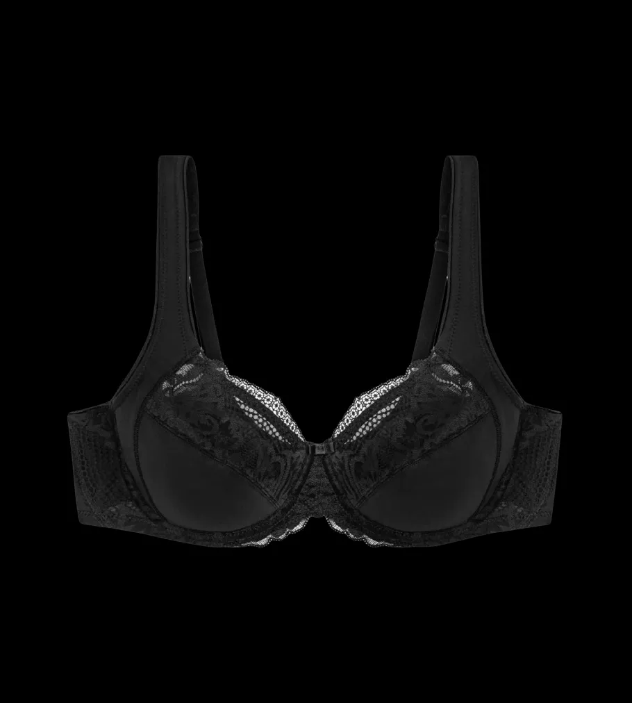 Fuller Cups|Underwired Bras>Triumph MODERN LACE+COTTON Black