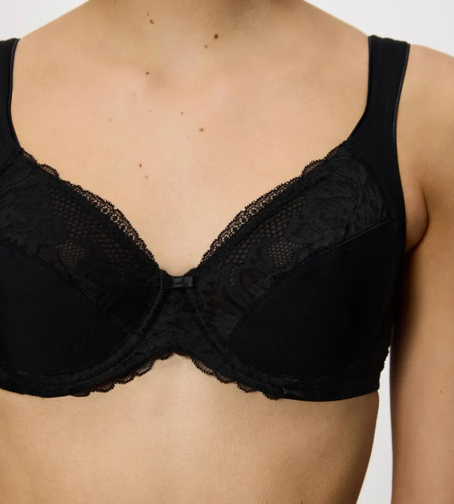 Fuller Cups|Underwired Bras>Triumph MODERN LACE+COTTON Black