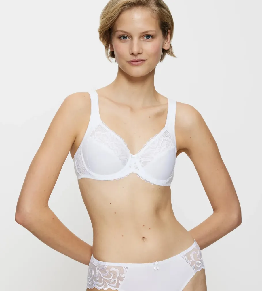 Fuller Cups|Underwired Bras>Triumph MODERN LACE+COTTON White