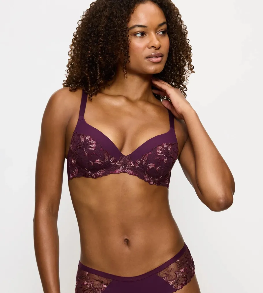 Fuller Cups|Underwired Bras>Triumph O - SEXY ANGEL SPOTLIGHT Aubergine