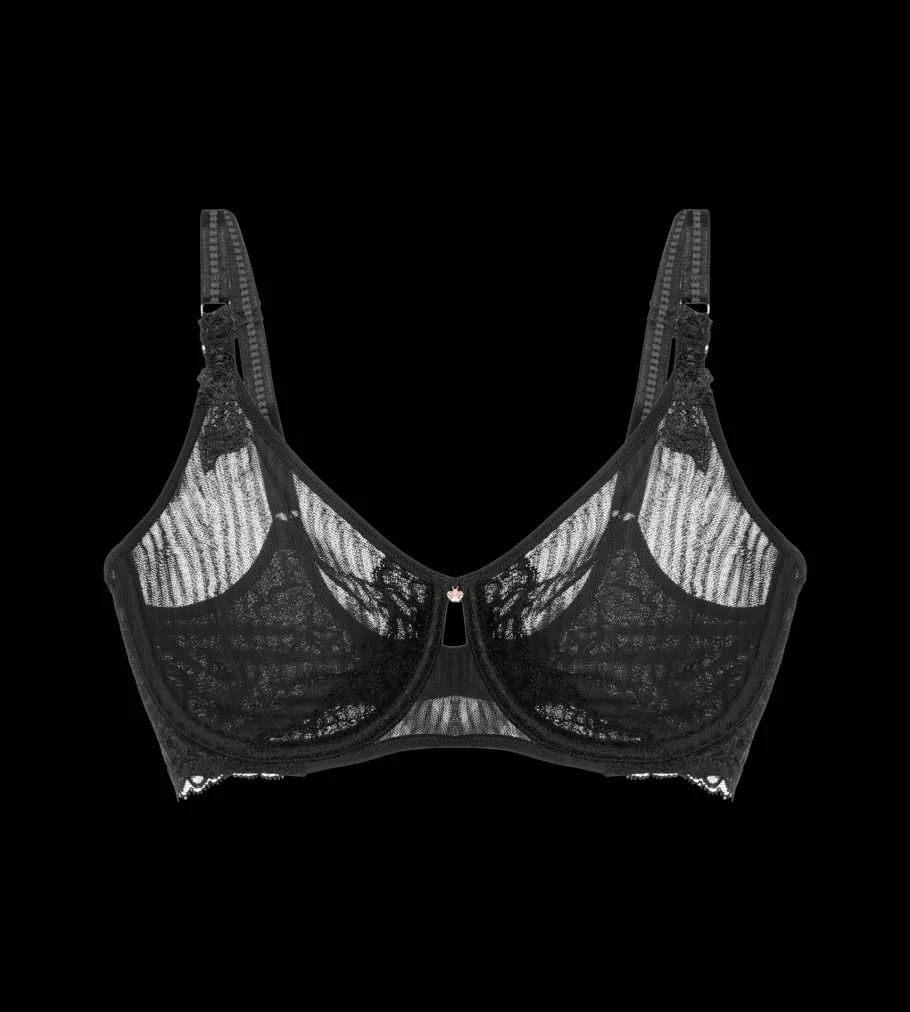 Minimizer Bras|Fuller Cups>Triumph PEONY FLORALE Black