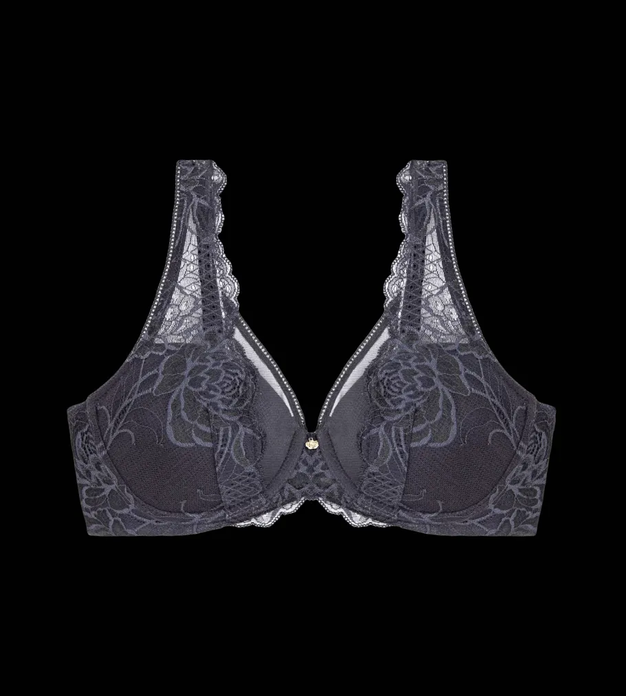 Fuller Cups|Underwired Bras>Triumph WILD PEONY FLORALE PebbleGrey
