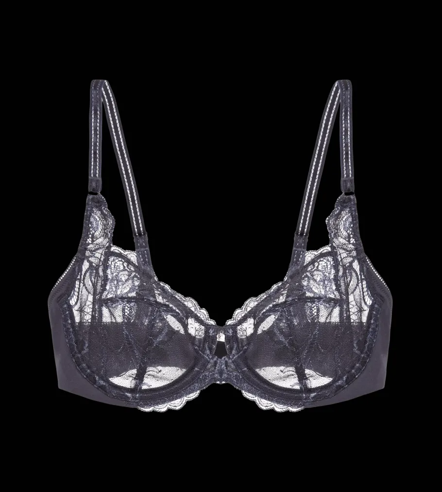Fuller Cups|Underwired Bras>Triumph WILD PEONY FLORALE PebbleGrey