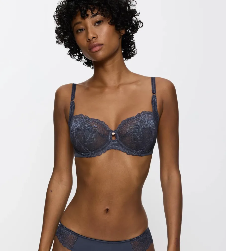 Fuller Cups|Underwired Bras>Triumph WILD PEONY FLORALE PebbleGrey