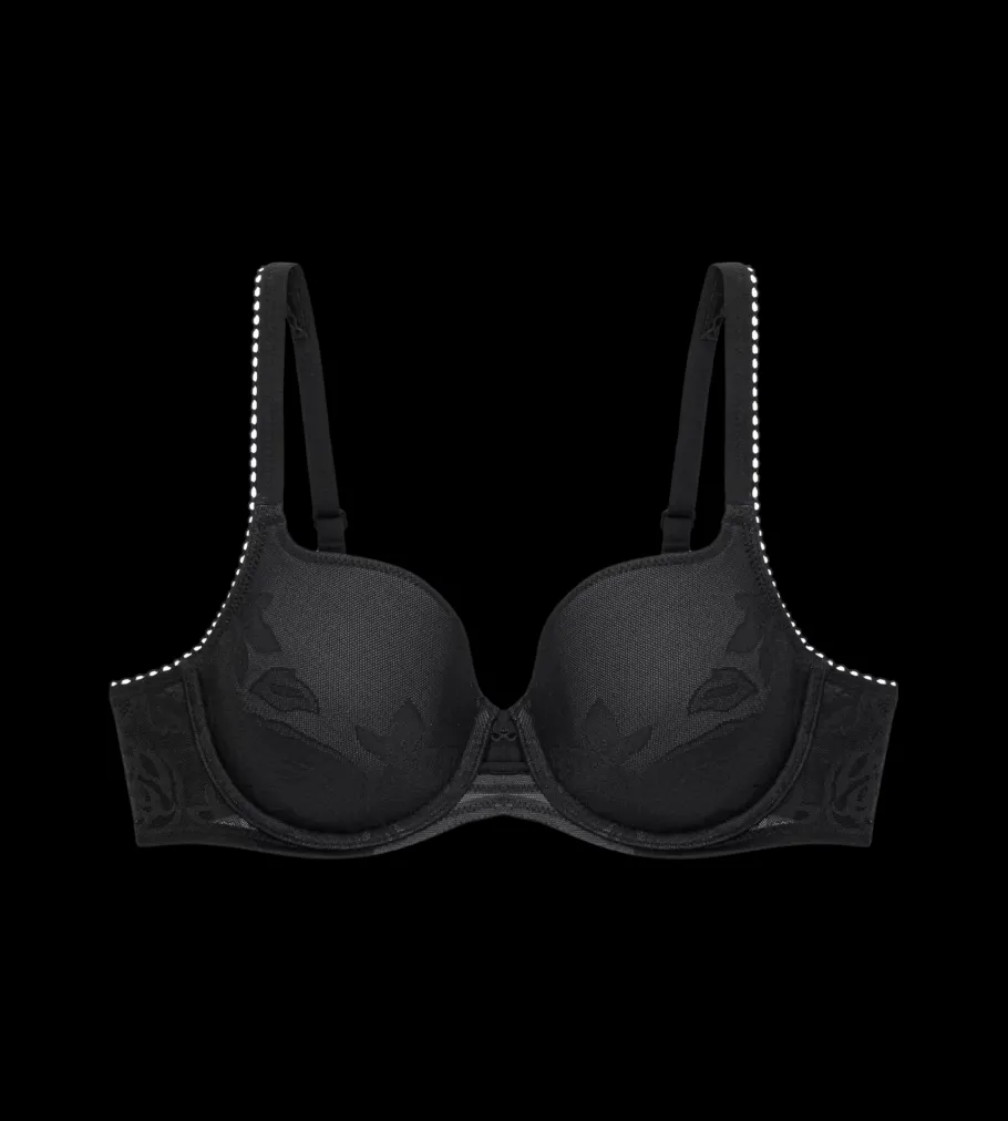 Fuller Cups|Underwired Bras>Triumph WILD ROSE SENSATION Black