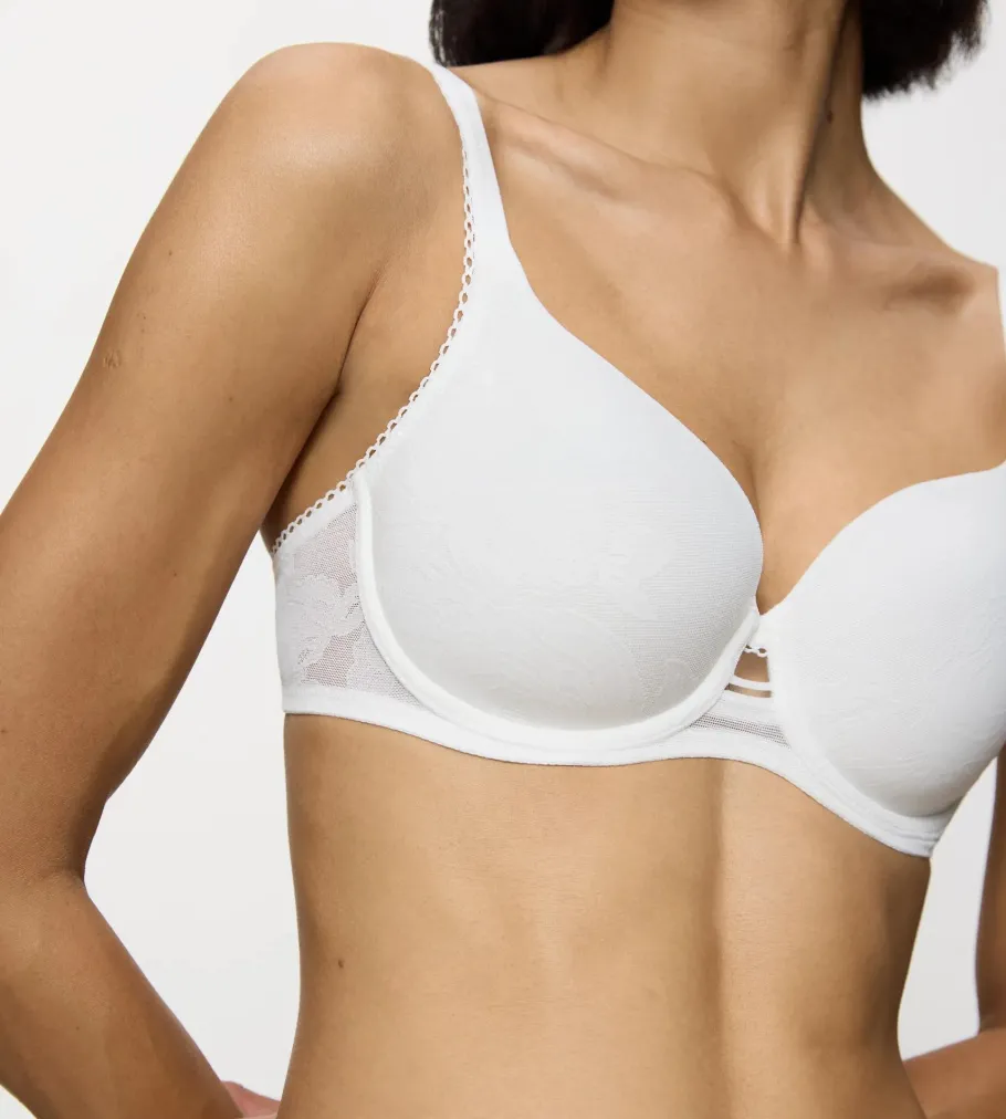 Fuller Cups|Underwired Bras>Triumph WILD ROSE SENSATION SilkWhite